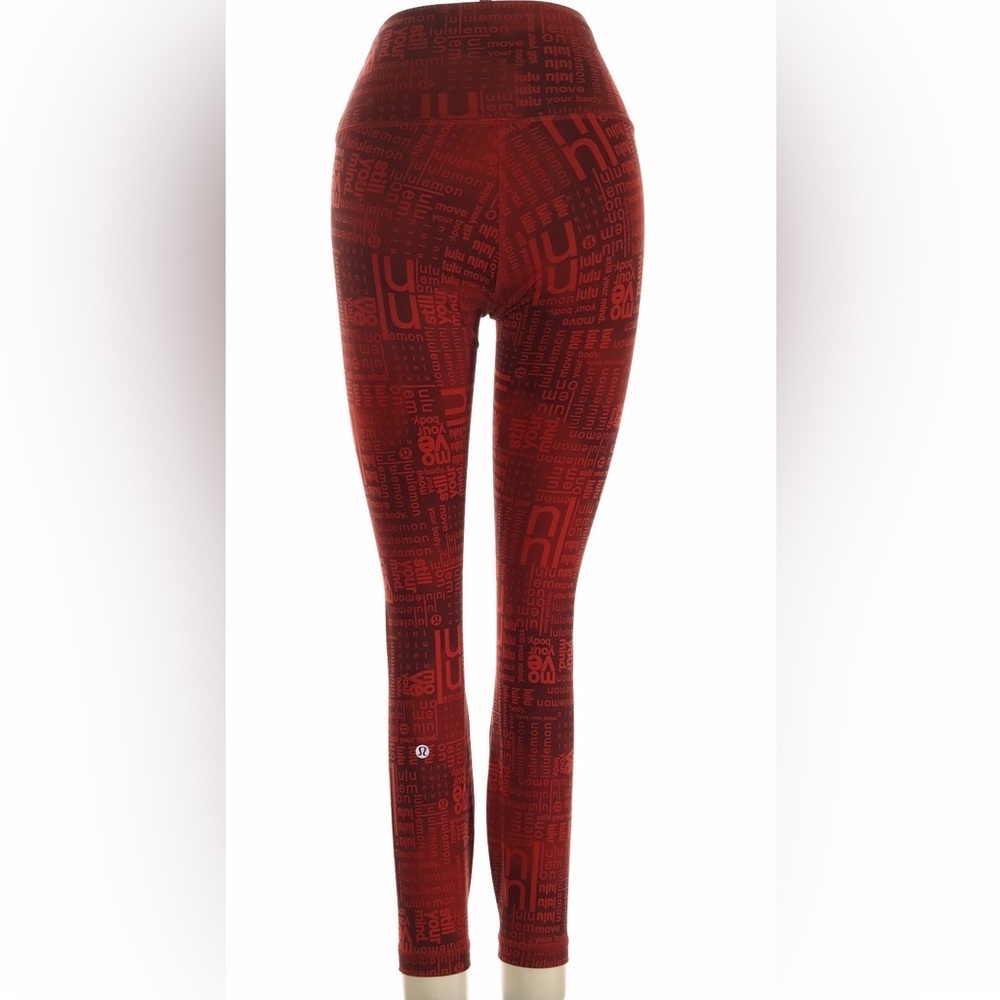 Lululemon size 0 Wunder Train HR Tight Red Logo Ombre Leggings Full Length LLBR